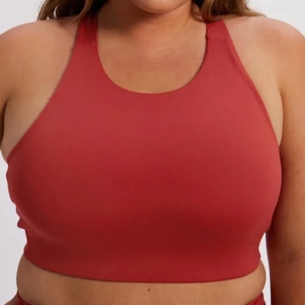 Girlfriend Collective Milo Racerback Bra in Lava